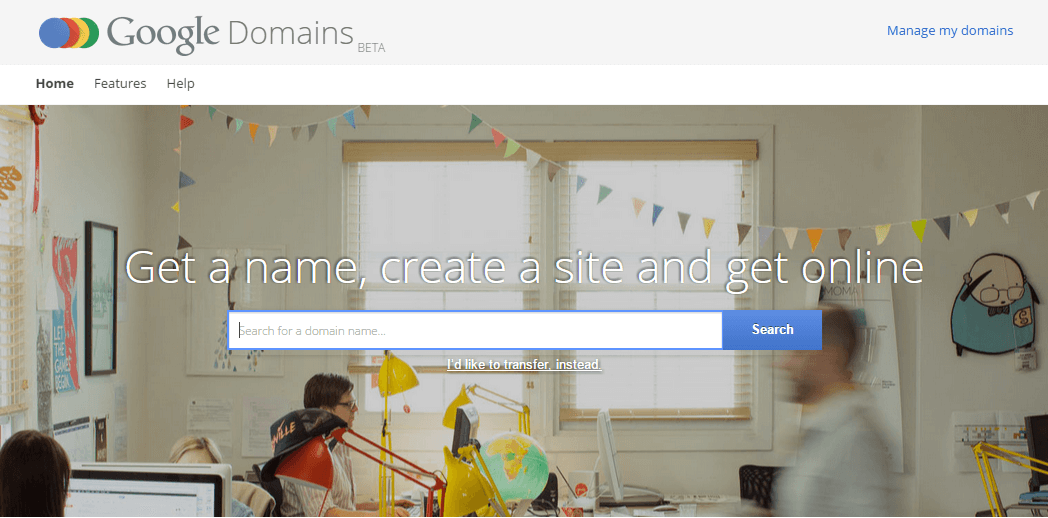 Sitio web de Google Domains